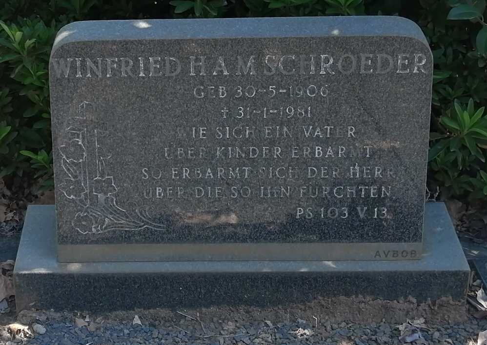 SCHROEDER Winfried Ham 1906-1981