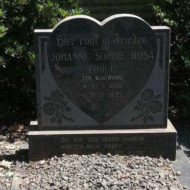 THÖLE Johanne Sophie Rosa nee WORTMANN 1886-1977