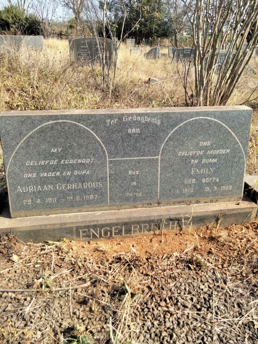 ENGELBRECHT Adriaan Gerhardus 1911-1967 & Emily BOFFA 1915-1983