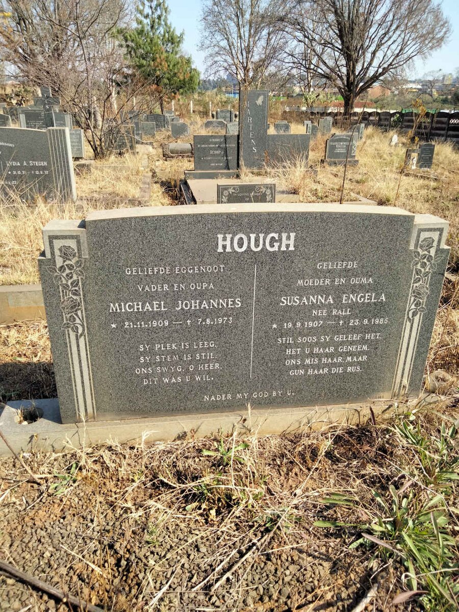 HOUGH Michael Johannes 1909-1973 & Susanna Engela RALL 1907-1985
