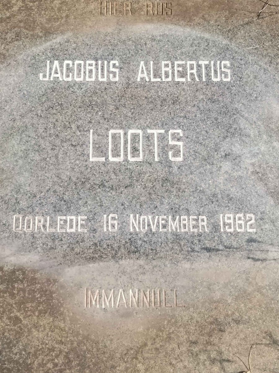 LOOTS Jacobus Albertus -1962