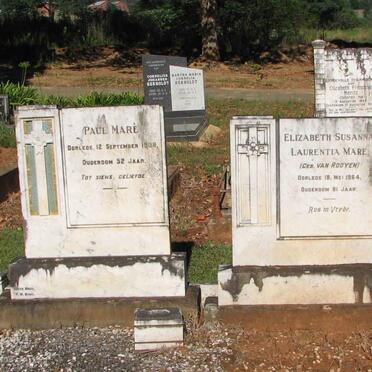 MARE Paul -1938 &amp; Elizabeth Susanna Laurentia VAN ROOYEN -1964
