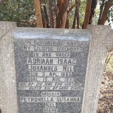 NEL Adriaan Isaac Johannes 1869-1951 & Petronella Susanna 1873-1966