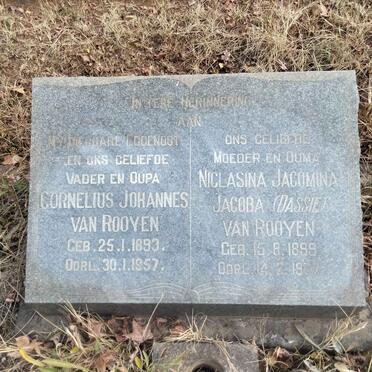 ROOYEN Cornelius Johannes, van 1893-1957 & Niclasina Jacomina Jacoba 1899-1977