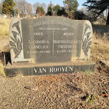 ROOYEN Theodorus Cornelius, van 1876-1933 & Martha Elizabeth Fredericka 1879-1963