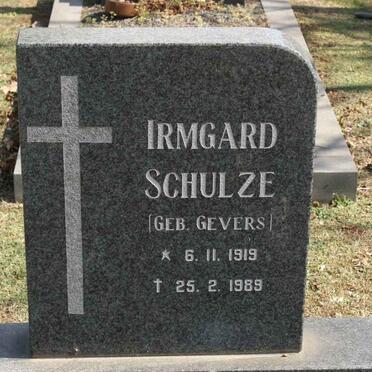 SCHULZE Irmgard nee GEVERS 1919-1989
