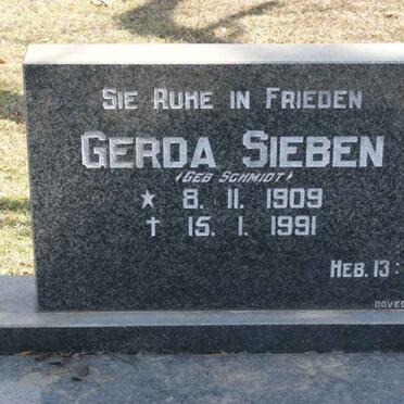 SIEBEN Gerda nee SCHMIDT 1909-1991