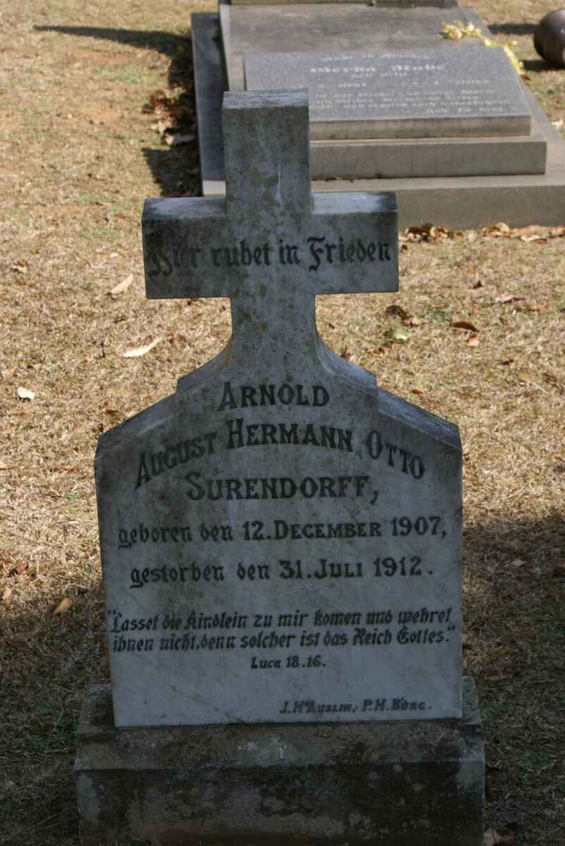 SURENDORFF Arnold August Hermann Otto 1907-1912