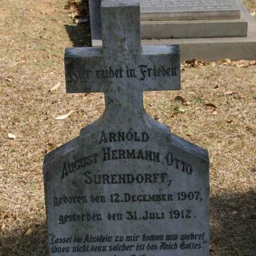 SURENDORFF Arnold August Hermann Otto 1907-1912