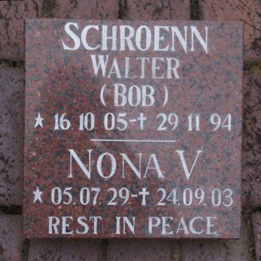 SCHROENN Walter 1905-1994 &amp; Nona V. 1929-2003