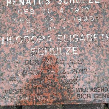 SCHULZE Paul Gerrard Renatus 1910-1990 &amp; Theodora Elisabeth 1921-2012