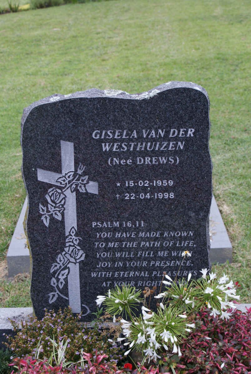WESTHUIZEN Gisela, van der nee DREWS 1959-1998