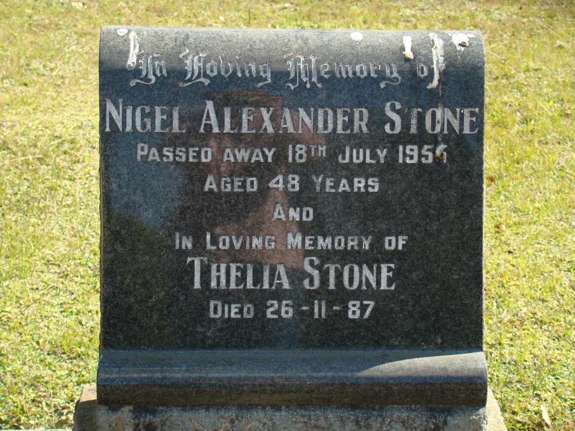 STONE Nigel Alexander -1954 &amp; Thelia -1987