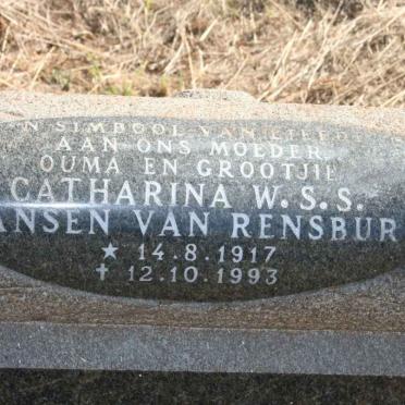 RENSBURG Catharina W.S.S., Jansen van 1917-1993