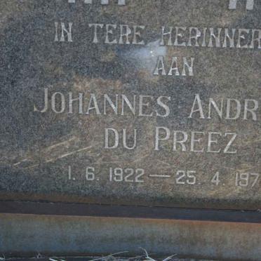 PREEZ Johannes Andreas, du 1922-1975