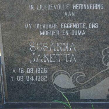 DIEDERICKS Susanna Janetta 1926-1992