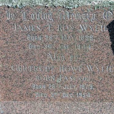 WYLIE James T. Roy 1866-1944 &amp; Gertrude Howe 1873-1954