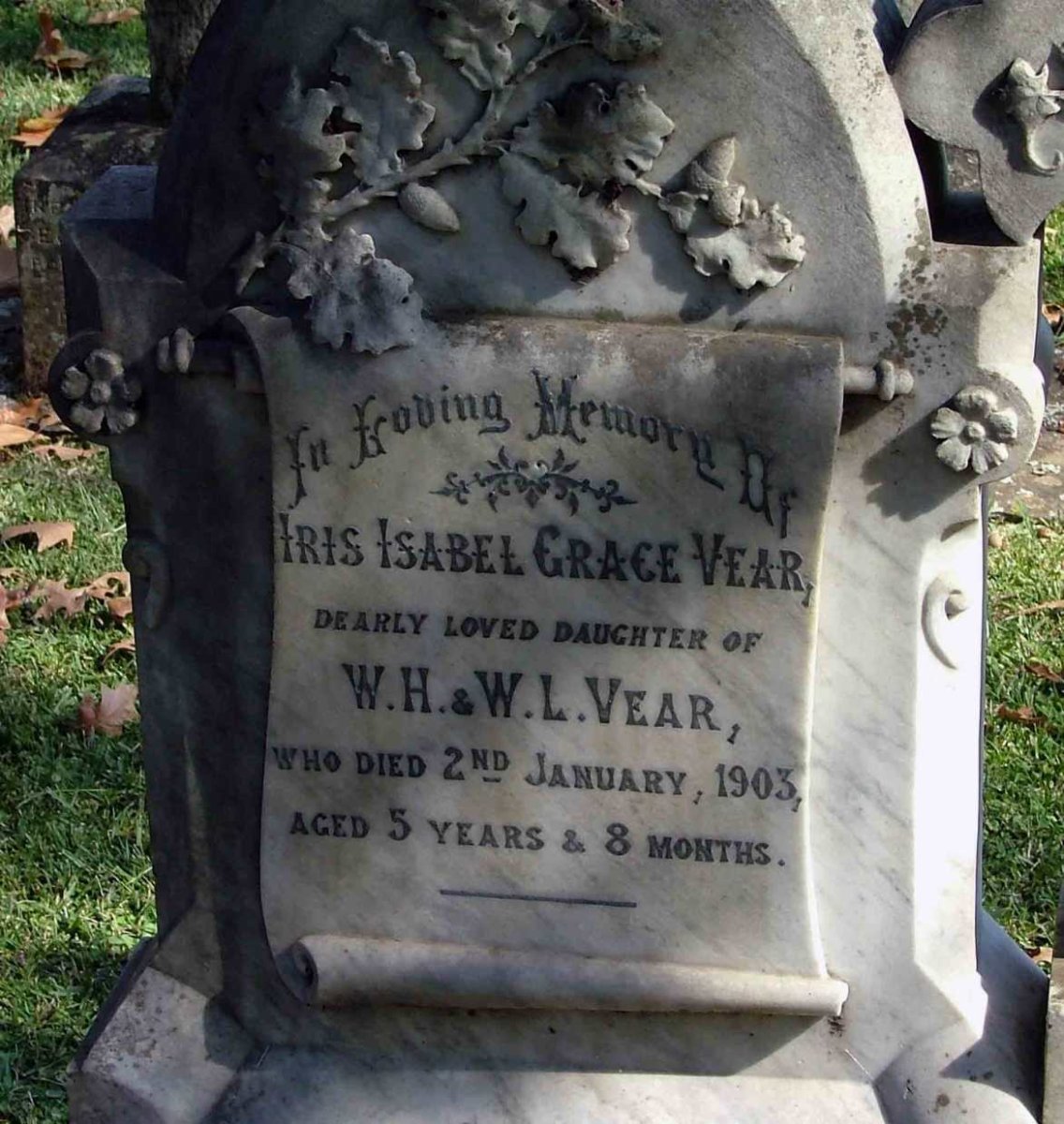 VEAR Iris Isabel Grace 1897-1903