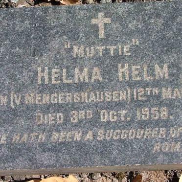 HELM Helma nee v. MENGERSHAUSEN 1877-1958
