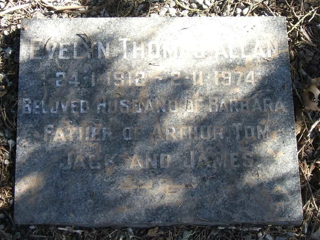 ALLAN Evelyn Thomas 1912-1974