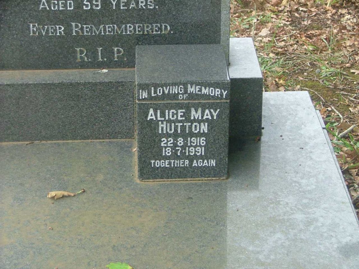 HUTTON Alice May  1916-1991