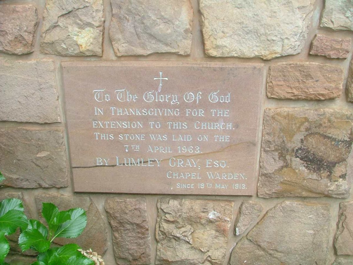 1. Plaque on Chapel in Highflats