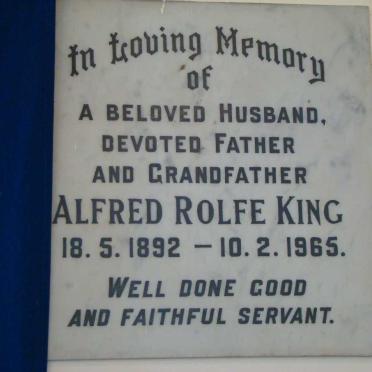 KING Alfred Rolfe 1892-1965