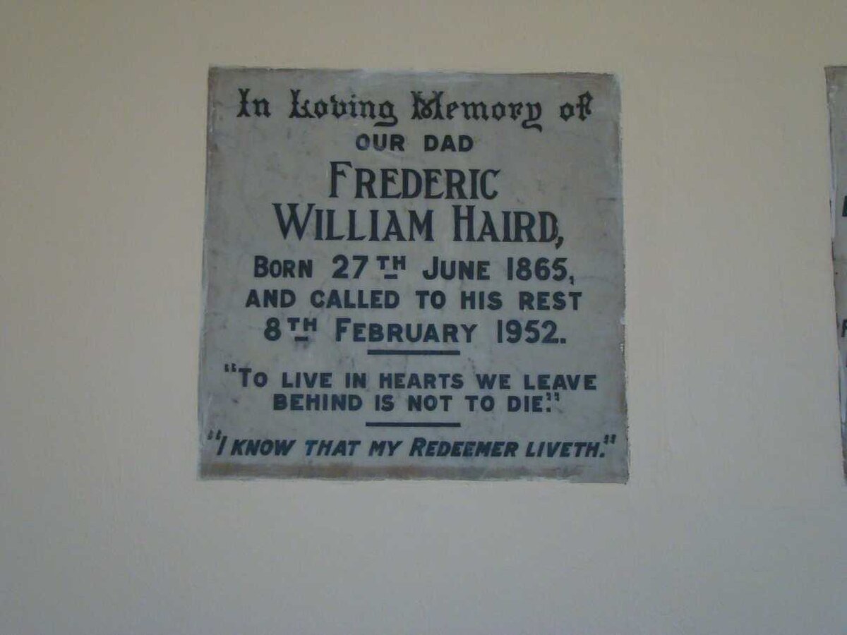 HAIRD Frederic William 1865-1952