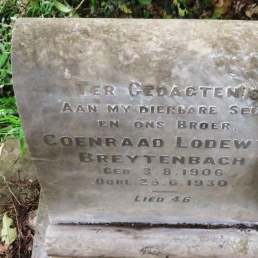 BREYTENBACH Coenraad Lodewyk 1906-1930