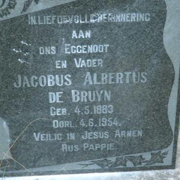 BRUYN Jacobus Albertus, de 1883-1954