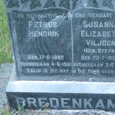 BREDENKAMP Petrus Hendrik 1882-1961 &amp; Susanna Elizabeth Viljoen STEYN 1890-1961
