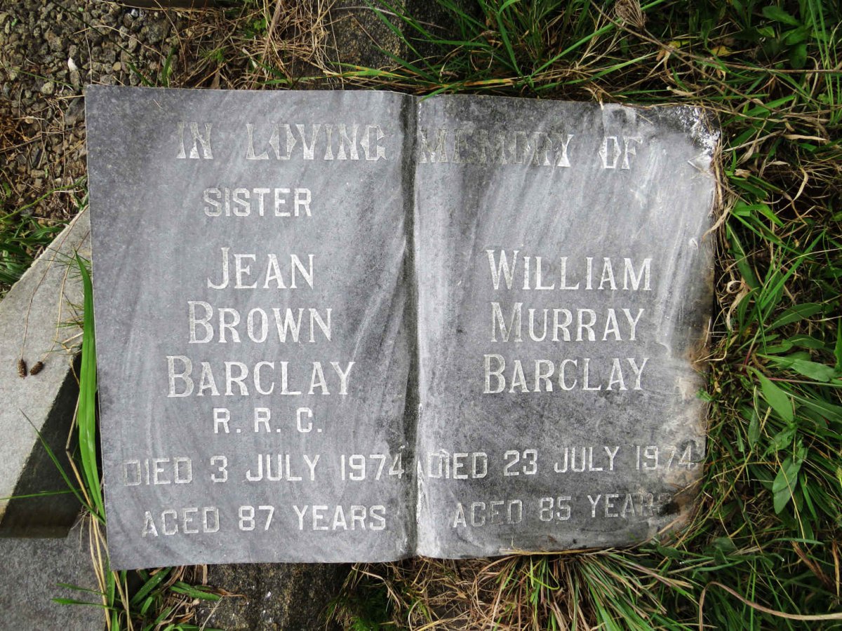 BARCLAY William Murray -1974 &amp; Jean Brown -1974