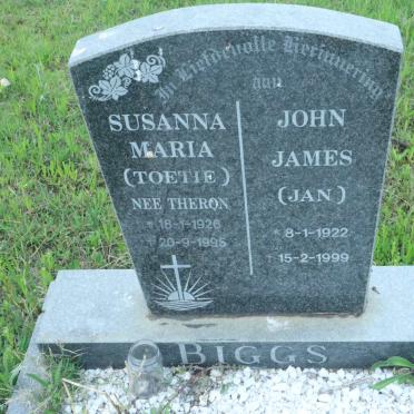 BIGGS John James 1922-1999 &amp; Susanna Maria THERON 1926-1995