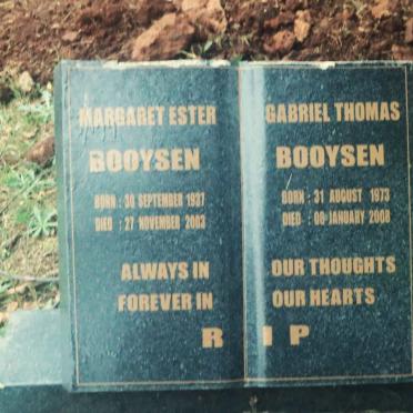 BOOYSEN Margaret Ester 1937-2003 :: BOOYSEN Gabriel Thomas 1973-2008