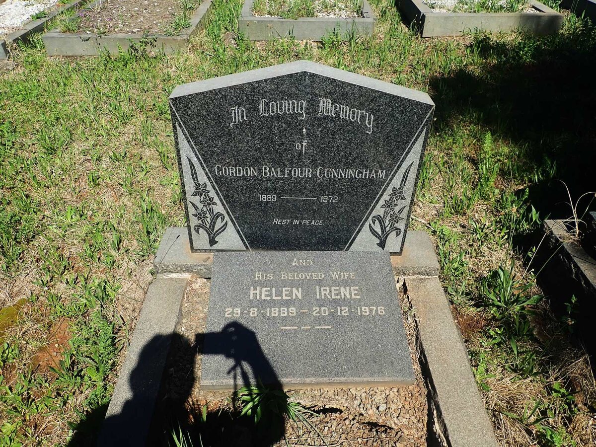 CUNNINGHAM Gordon, BALFOUR 1889-1972 &amp; Helen Irene 1889-1976