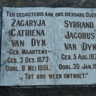 DYK Sybrand Jacobus,van 1872-1954 &amp; Zagaryja Catriena MAARTENS 1873-1951