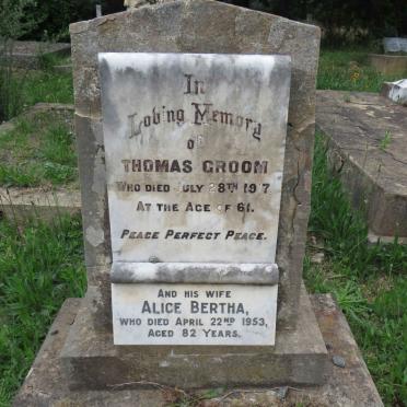 GROOM Thomas -1917 &amp; Alice Bertha -1953