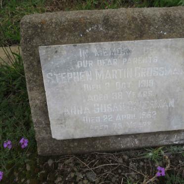 GROSSMAN Stephen Martin -1919  &amp; Anna Susan -1962