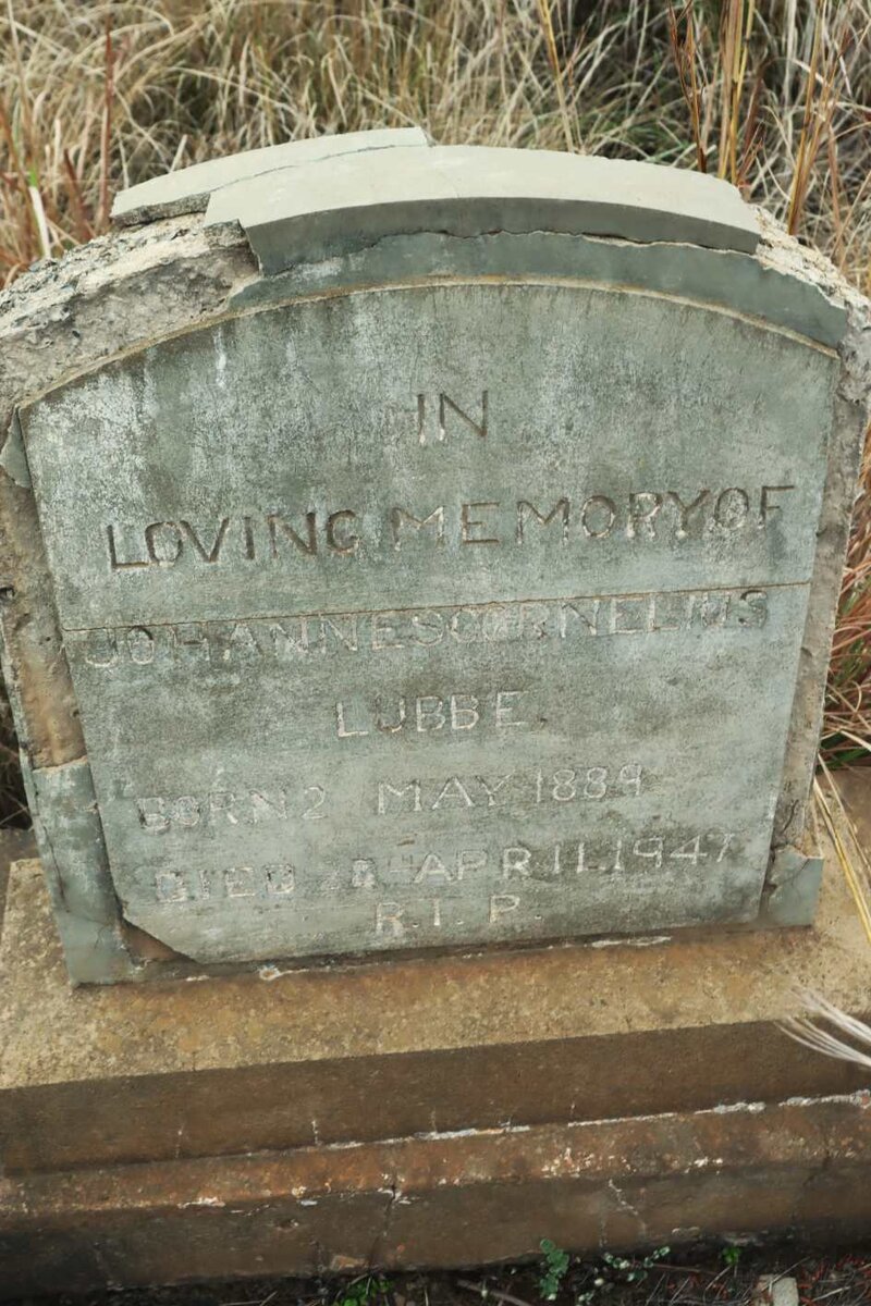 LUBBE Johannes Cornelius 1889-1947