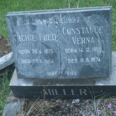 MILLER Archie Fred 1875-1964 &amp; Constance Verna 1988-1974