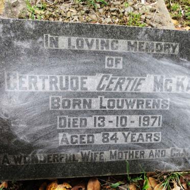 McKAY Gertrude nee LOUWRENS -1971
