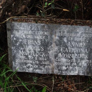 MORTLOCK Frans Jacobus -1964 &amp; Annie Cathrina 1895-1977