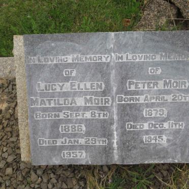 MOIR Peter 1879-1945 &amp; Lucy Ellen Matilda 1886-1957