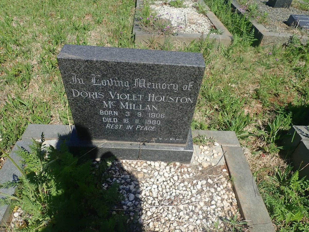 MCMILLAN Doris Violet Houston 1906-1980