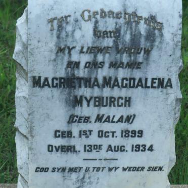 MYBURGH Magrietha Magdalena nee MALAN 1899-1934