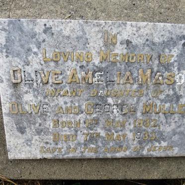 MULLER Olive Amelia Mason 1932-1933