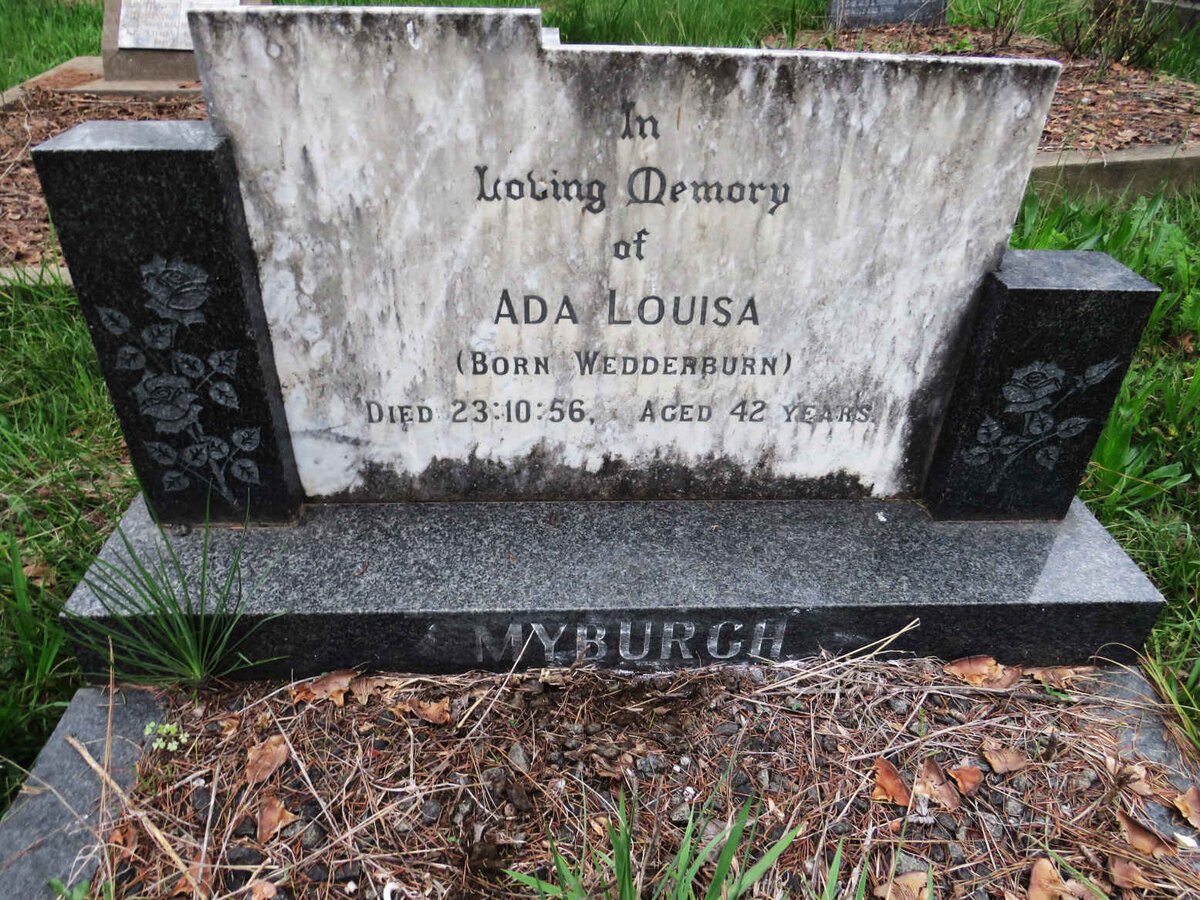 MYBURGH Ada Louisa nee WEDDERBURN -1956