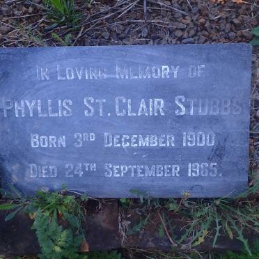 STUBBS Phyllis St. Clair 1900-1965