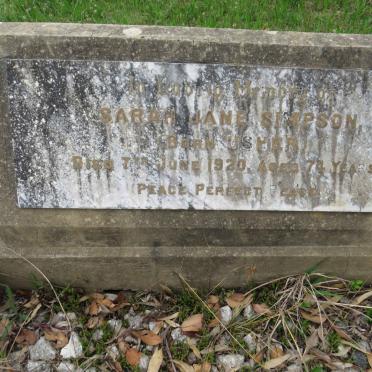 SIMPSON Sarah Jane nee USHER -1920