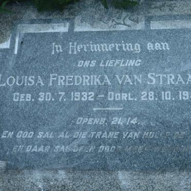 STRAATEN Louisa Fredrika, van 1932-1944
